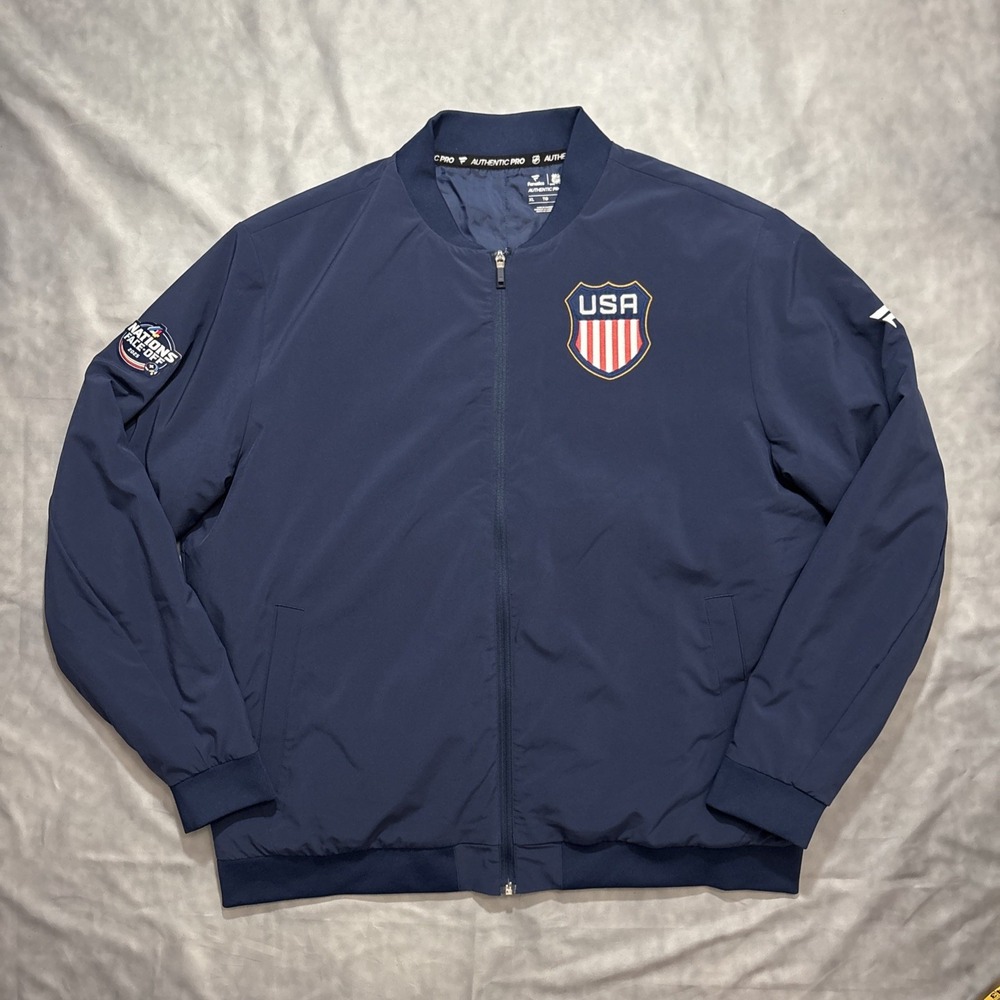 USA Fanatics 2025 4 Nations Face-Off Authentic Pro Full-Zip Bomber Jacket XL NHL